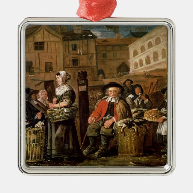 Adorno Metálico Escena del mercado (Frente)