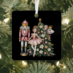Adorno Metálico Escena Retro Cascanueces Navidad Vintage Combinabl