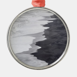 Adorno Metálico Escenario de playa en blanco y negro