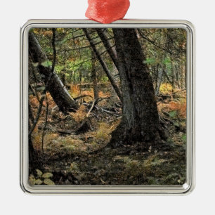 Adorno Metálico Escenario forestal de otoño