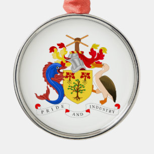 Adorno Metálico Escudo de armas de Barbados