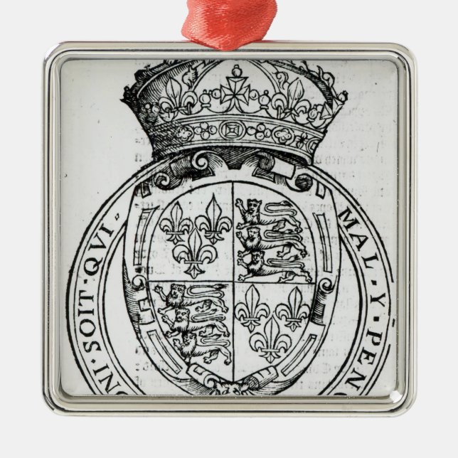 Adorno Metálico Escudo de armas de la reina Elizabeth I (Frente)