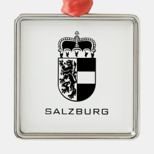 Adorno Metálico Escudo de Armas de Salzburgo Arte Monocromo Refina