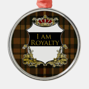 Adorno Metálico Escudo de Corona Real Otoño Cuadros Luxe