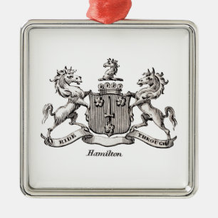 ADORNO METÁLICO ESCUDO DE LA FAMILIA DE HAMILTON