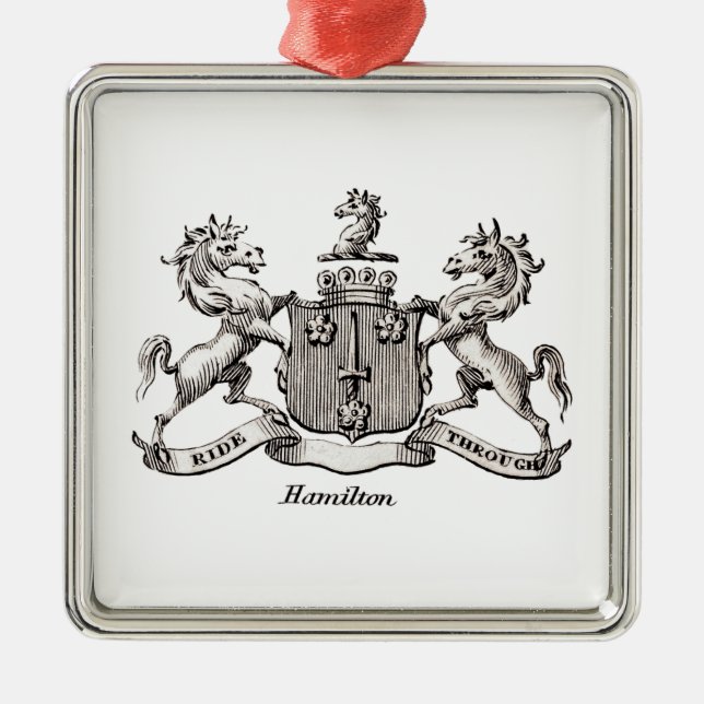 ADORNO METÁLICO ESCUDO DE LA FAMILIA DE HAMILTON (Frente)