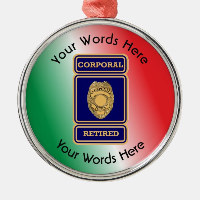 Adorno Metálico Escudo de Personalizado de policía retirado (Frente)