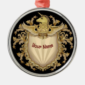 Adorno Metálico Escudo de Unicorn