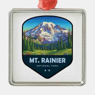 Adorno Metálico Escudo del Parque Nacional Mt. Rainier