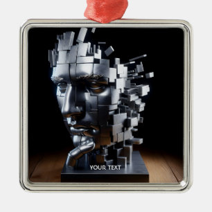 Adorno Metálico Escultura Metalizado Fantasy Cute Face