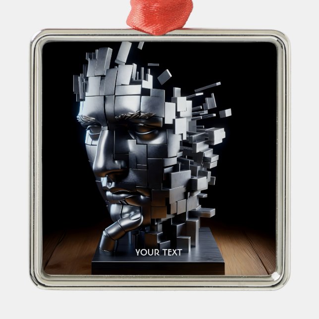 Adorno Metálico Escultura Metalizado Fantasy Cute Face (Frente)