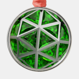 Adorno Metálico Esfera Esmeralda Gemstone