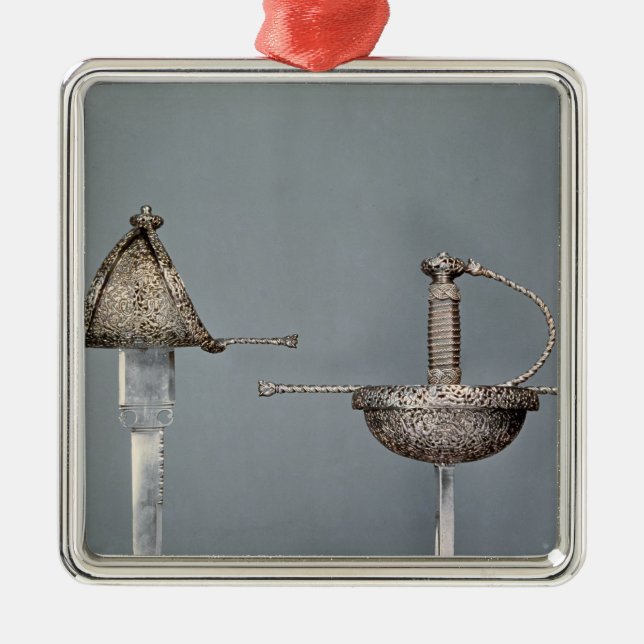 Adorno Metálico Espadas: estoque de la taza-hilted del acero (Frente)