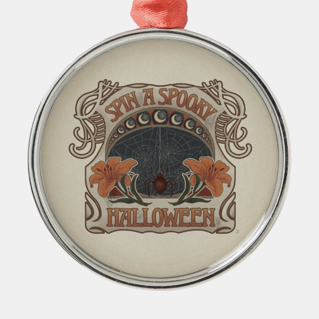 Adorno Metálico Espeluznantes arañas de Halloween y la cosecha vic (Frente)