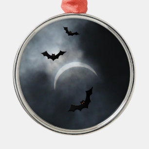 Adorno Metálico Espeluznantes Murciélagos De Halloween En Eclipse