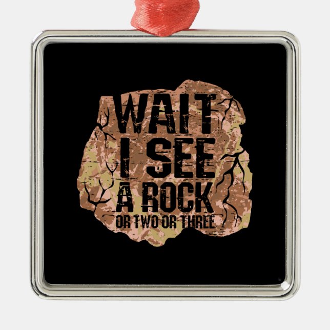 Adorno Metálico Espera A Ver Una Roca (Frente)