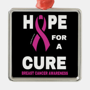 Adorno Metálico Esperanza para una cura... el cáncer de mama