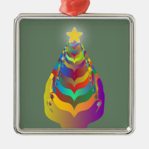 Adorno Metálico Esperanza y unión en Navidad