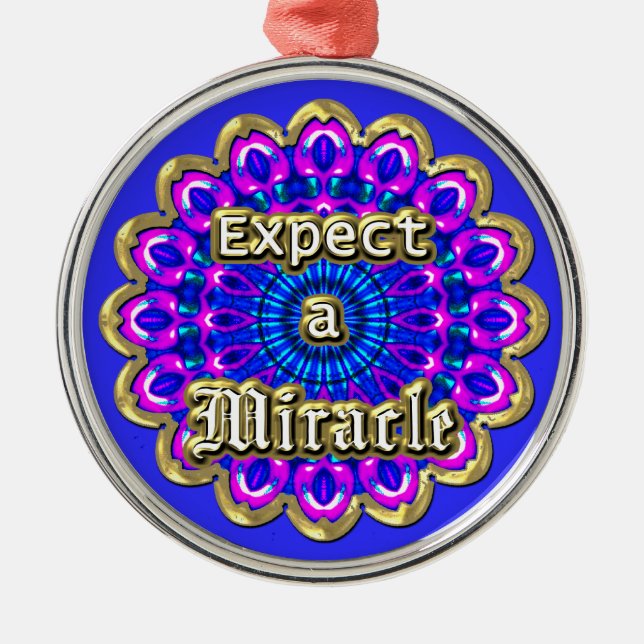 Adorno Metálico ESPERAR un MILAGRO en el diseño oro geométrico vib (Frente)