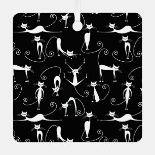 Adorno Metálico Espinoso patrón de gato blanco