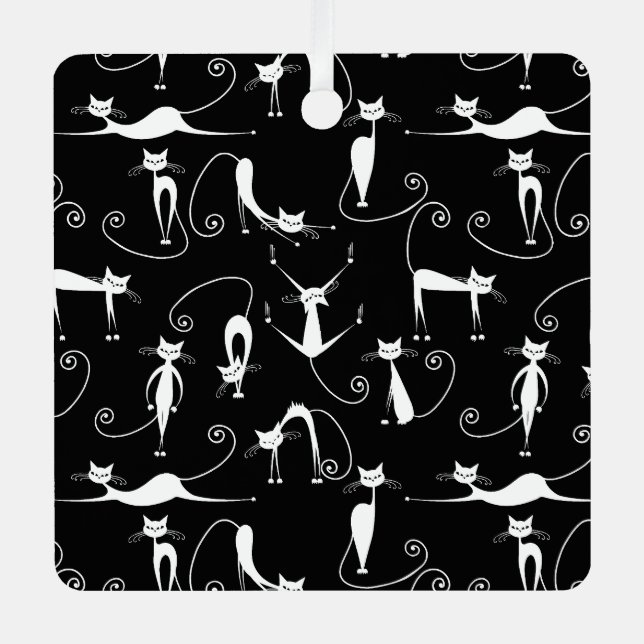 Adorno Metálico Espinoso patrón de gato blanco (Anverso)