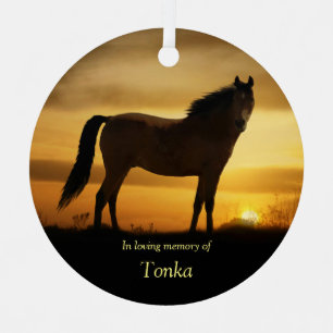 Adorno Metálico Espíritu memorial de caballo con nombre