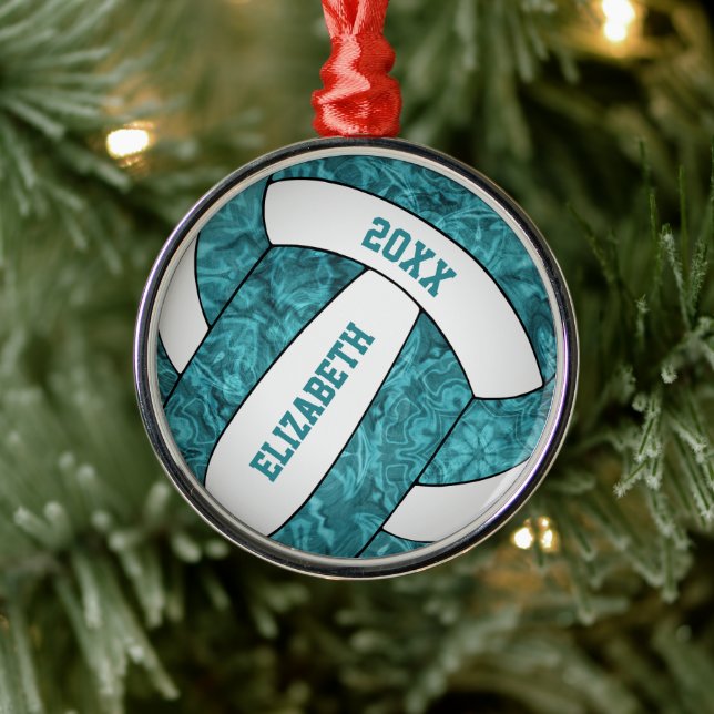 Adorno Metálico Esporto de voleibol blanco verde azulado (Árbol)