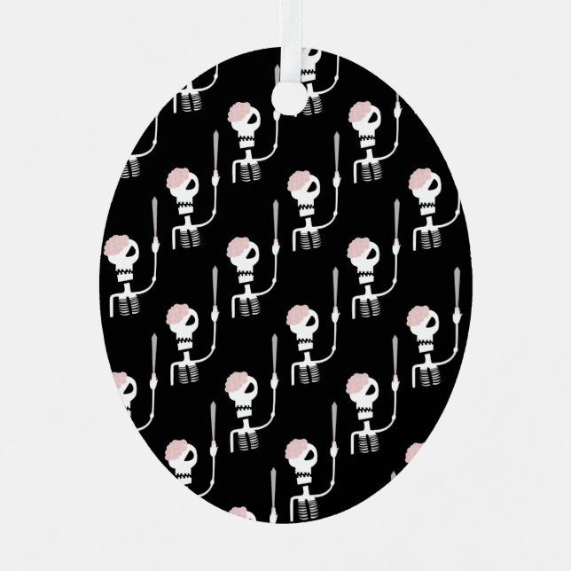 Adorno Metálico Esqueleto de Halloween con espada (Anverso)