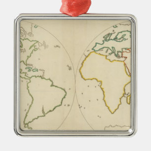 Adorno Metálico Esquema 2 del mapa del mundo