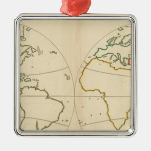 Adorno Metálico Esquema del mapa mundial
