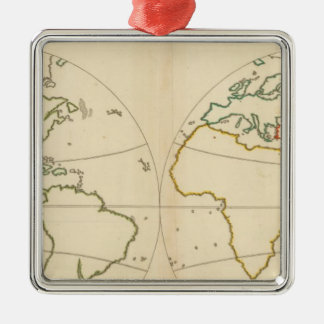 Adorno Metálico Esquema del mapa mundial