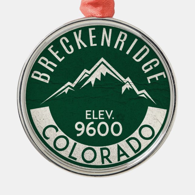 Adorno Metálico Esquí de Breckenridge Colorado (Frente)