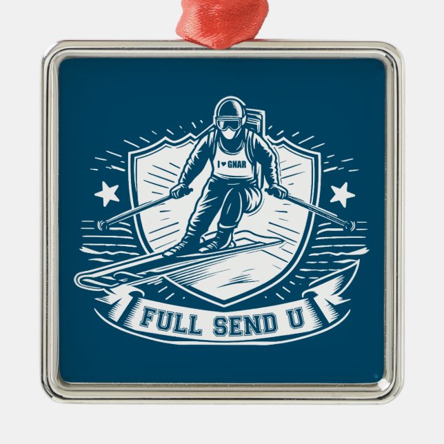 Adorno Metálico Esquí universitario de envío completo (Frente)