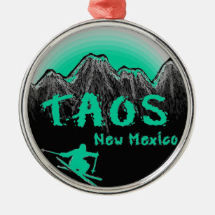 Adorno Metálico Esquiador artístico de Taos New México
