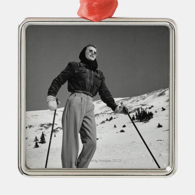 Adorno Metálico Esquiador de la mujer (Frente)