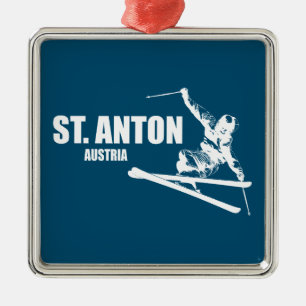 Adorno Metálico Esquiador de St. Anton Austria
