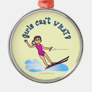 Adorno Metálico Esquiadora de agua rubia