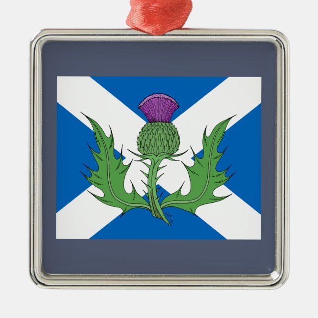 Adorno Metálico Esquisto y Saltire escoceses (Frente)