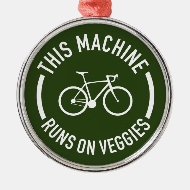 Adorno Metálico Esta Máquina Funciona En Bicicleta Veggies (Frente)