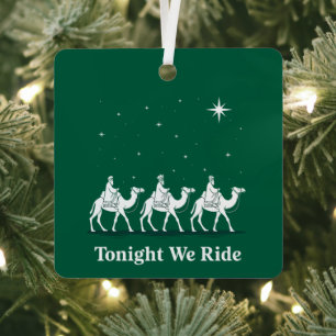Adorno Metálico Esta Noche Cabalgamos Navidad Fe Cristiana Xmas