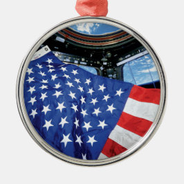 Adorno Metálico Estación Espacial Bandera Americana Órbita Terrest