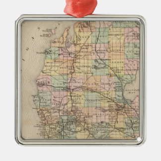 Adorno Metálico Estado del mapa del atlas de Michigan