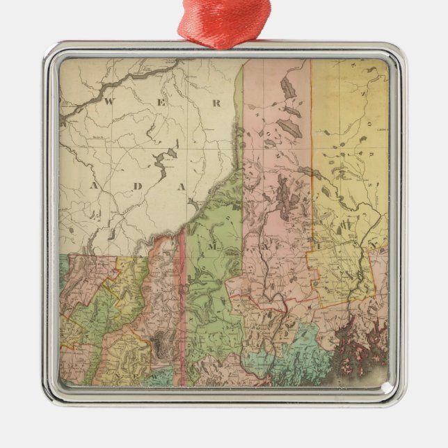 Adorno Metálico Estados de Maine, New Hampshire, Vermont (Frente)