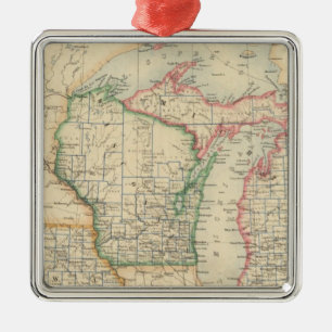 Adorno Metálico Estados de Michigan, de Wisconsin y de Iowa