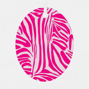 Adorno Metálico Estampado de cebra rosa