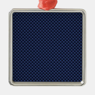 Adorno Metálico Estampado de tejido de fibra de carbono azul marin
