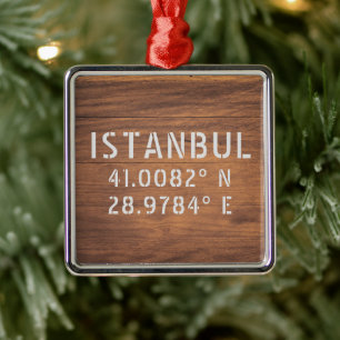 Adorno Metálico Estanbul Latitude y madera oscura de longitud