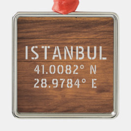 Adorno Metálico Estanbul Latitude y madera oscura de longitud