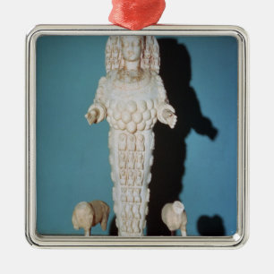 Adorno Metálico Estatua de Artemis con los perros de caza, c.AD