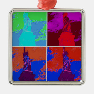 Adorno Metálico Estatua de la libertad al estilo del arte pop